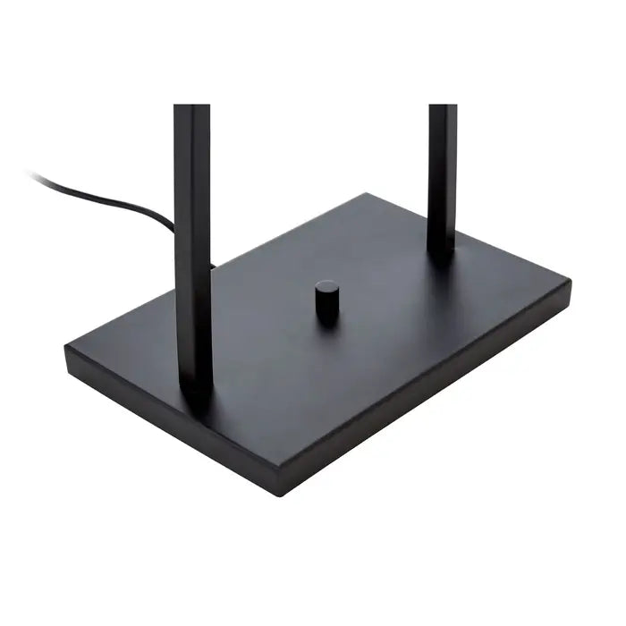 Calvo Black Rectangular Floor Lamp with White Linen Shade